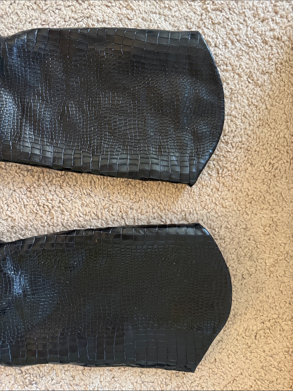 SCHUTZ Black Croc-Embossed Knee-High Boots - Picture 10 of 10